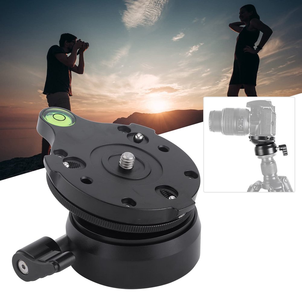 DY60N Tripod Leveling Base, Camera Head Tripod Head,Tripod Leveling Base Plate Camera Leveler Head Adjusting for DSLR Camera Head