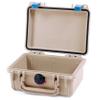 ColorCase Pelican Protector 1120 Case Desert Tan - Small Size Waterproof Case (Case Only) - Blue Latches view 2