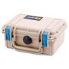 ColorCase Pelican Protector 1120 Case Desert Tan - Small Size Waterproof Case (Case Only) - Blue Latches view 3