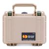 ColorCase Pelican Protector 1120 Case Desert Tan - Small Size Waterproof Case (Case Only) - OD Green Latches view 1