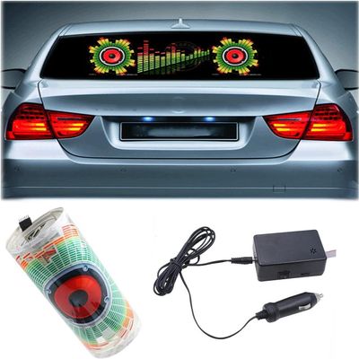 WONFAST Sound Music Beat Activated Sensor Car Sticker Equalizer Glow Rhythm LED Flash Light Audio Voice Rhythm Lamp,90X25cm (Firework)