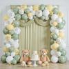 10ftx10ft Sage Green Wrinkle-Free Backdrop Drapes, Light Green Polyester Background Curtains Backdrop Decorations for Party view 2