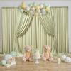 10ftx10ft Sage Green Wrinkle-Free Backdrop Drapes, Light Green Polyester Background Curtains Backdrop Decorations for Party view 4