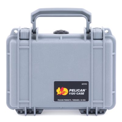 Pelican Protector 1120 Case by ColorCase - Silver - Small Size Waterproof Case (Case Only) - Silver Latches