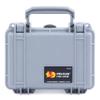 Pelican Protector 1120 Case by ColorCase - Silver - Small Size Waterproof Case (Case Only) - Silver Latches view 1