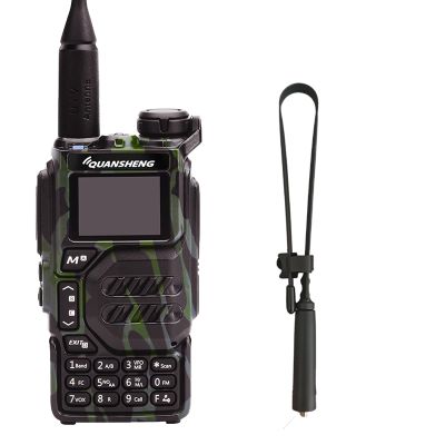 UV-K5 Walkie Talkie 5W Dual Band UHF VHF Two Way Radio DTMF FM Scrambler NOAA Wireless Frequency Copy Ham Radio Handheld Long Range Camo with 18.89in Tactical Antenna
