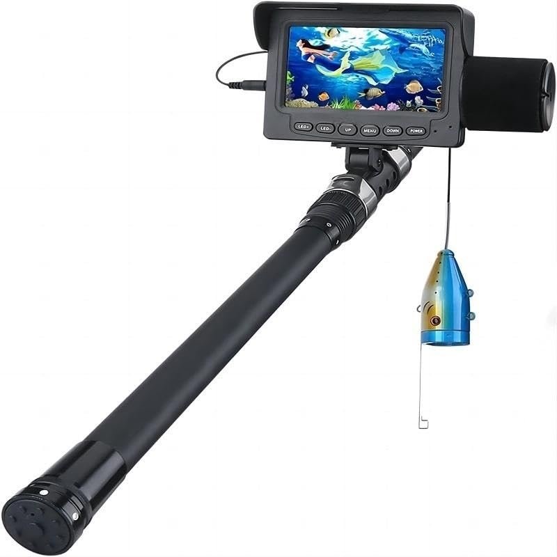 Fish Finder and Depth Finder 4.3 "inch 1000tvl Underwater fishing camera kit 12 pieces infrared light Video Fish Finder Underwater lake fish CAM for boat kayaking sea fishing ( Color : White LED 15M c
