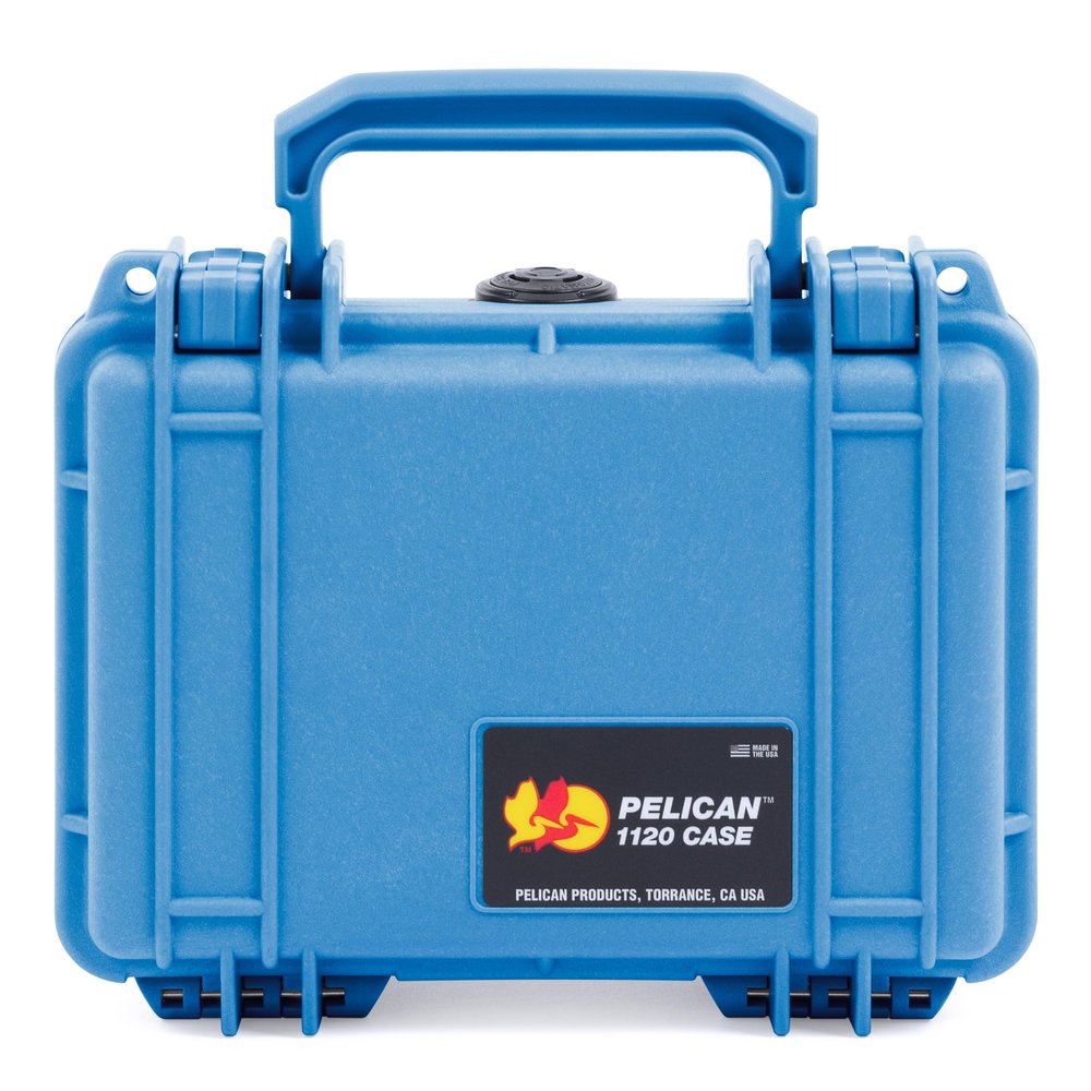 ColorCase Pelican Protector 1120 Case Blue - Small Size Waterproof Case with Pick & Pluck Foam & Convoluted Lid Foam - Blue Latches