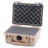 ColorCase Pelican Protector 1120 Case Desert Tan - Small Size Waterproof Case with Pick & Pluck Foam & Convoluted Lid Foam - Silver Latches view 2