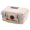 ColorCase Pelican Protector 1120 Case Desert Tan - Small Size Waterproof Case with Pick & Pluck Foam & Convoluted Lid Foam - Silver Latches view 3