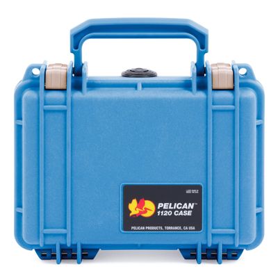 ColorCase Pelican Protector 1120 Case Blue - Small Size Waterproof Case (Case Only) - Desert Tan Latches