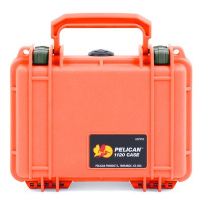 ColorCase Pelican Protector 1120 Case Orange - Small Size Waterproof Case (Case Only) - OD Green Latches