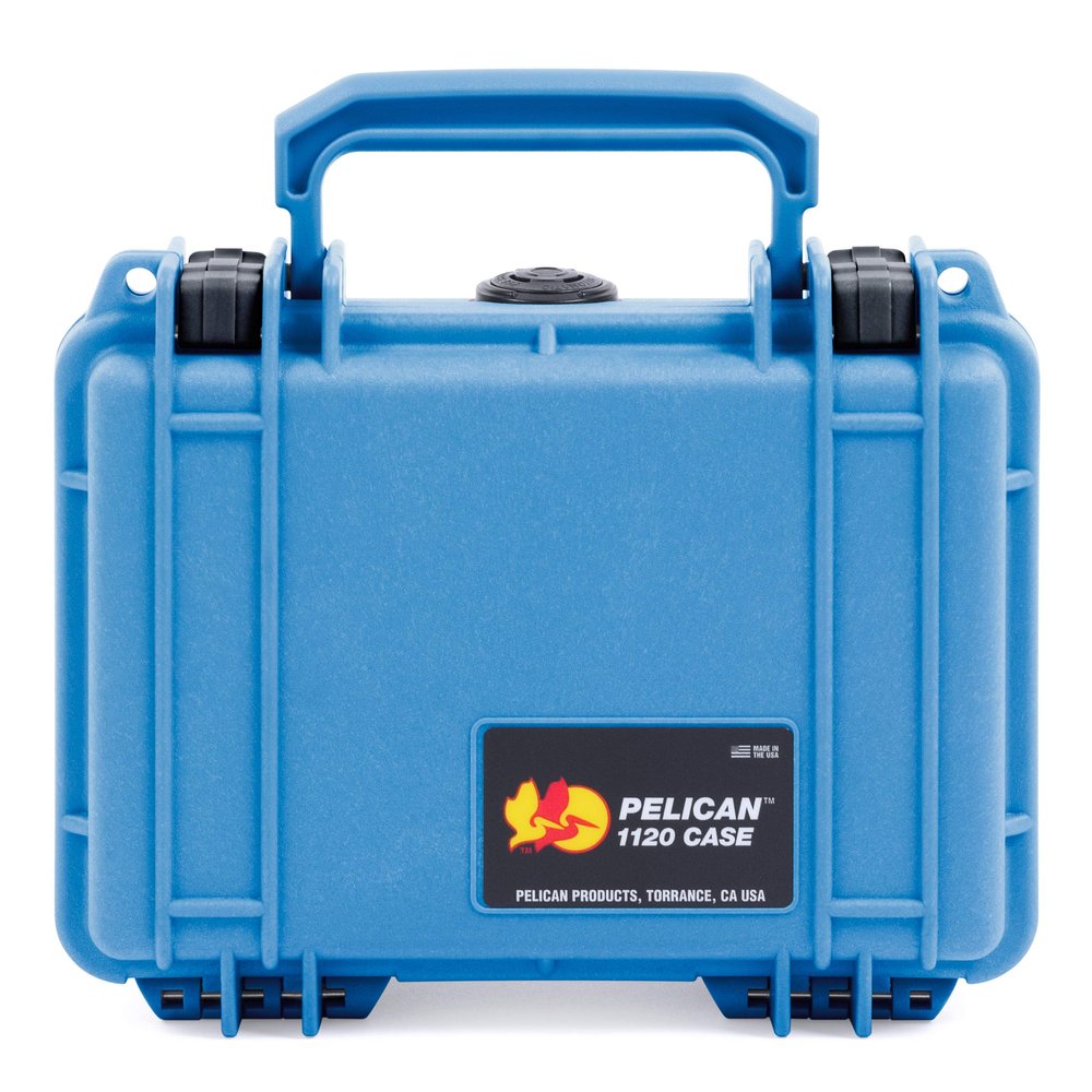ColorCase Pelican Protector 1120 Case Blue - Small Size Waterproof Case (Case Only) - Black Latches