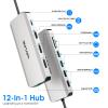 Laptop Docking Station,12 in 1 Triple Display USB C Hub for Windows with Dual DP, HDMI, 100W PD in, Gigabit Ethernet, USB3.0/2.0 Ports, SD/TF Card Reader, Mic/Audio for Lenovo HP Dell view 2