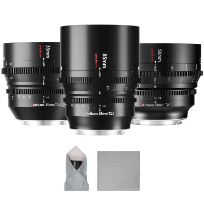 7artisans 35mm/50mm/85mm T2.0 Large Aperture Cine Lens Set Compatible for Leica/Sigma/Panasonic L Mount