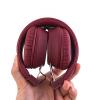 Olyre Kids Headphones,Wired Toddler Teens On-Ear Headphones with HD Microphone,94dB Volume Limit,Tangle-Free 3.5mm Jack Foldable Stereo Children Earphones for School,Tablet,Plane Travel Wine Red view 2