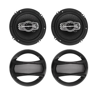Ymiko 1 Pair Car Coaxial Loudspeaker 6in Speakers 350W High Power Black for Automobile Upgrade