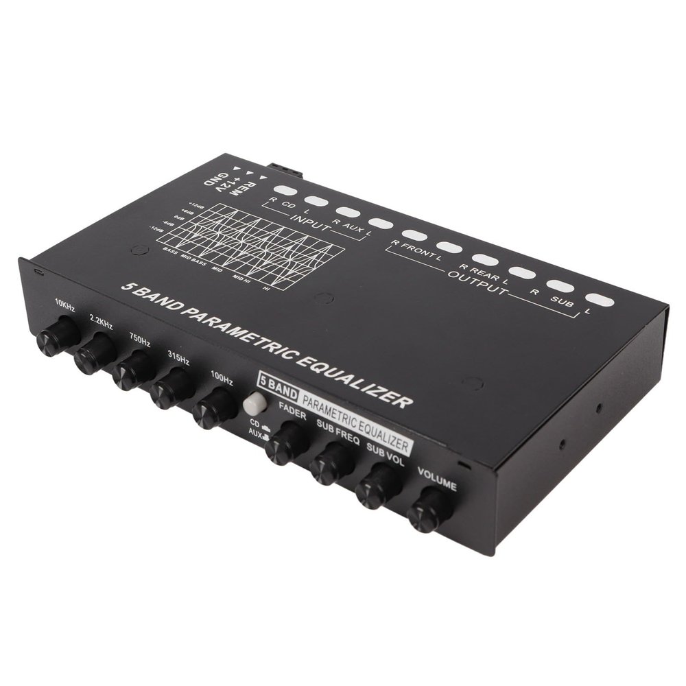 Adjustable 5-Band Car Audio Equalizer for Precise Tuning - Enhance Driving Experience