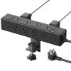 CCCEI Desk Outlet Station 45W USB C Port. 12 Outlet Desktop Clamp Power Strip Surge Protector 4800J with Switch. Nightstand Office Standing Desk Accessories Fit Thicker Table Edge or Screw Mount, 10FT view 1