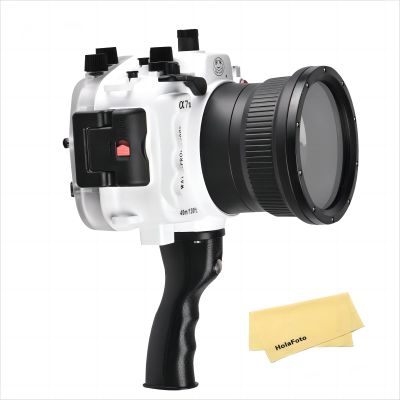 Seafrogs A7 II Pro [40m/130ft] Waterproof Case with Electronic Shutter Handle Kit, Underwater Housing for Sony A7 II, Compatible with Sony A7R II A7S II -White