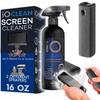 iO CLEAN Screen Cleaner (16 oz) & Mini Screen Cleaner Spray (0.3 oz)  Bundle of 2  Premium Shine  2 Complete Sets of Cleaners  Microfiber Cloth view 1