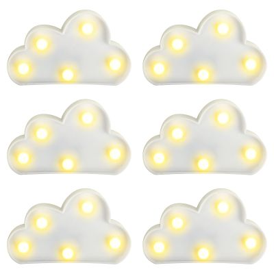 clothmile 6 Pcs LED Cloud Night Light Can Be Hung On The Wall Kids Room Room Light, Suitable for Birthday Party Holiday Decoration Baby Room Nursery Decoration (Clound-6pcs)