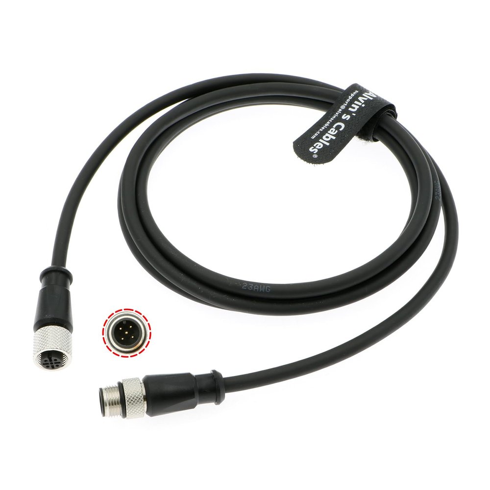 Alvin's Cables M12 A-Code 5 Pin Male to Female Aviation Sensor Connector Industrial Shielded Cable for Sensor Devices| Network 2M/6.5Ft