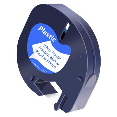 KCMYTONER 1 Pack Compatible for Dymo Letratag Refills S0721660 91331 White Plastic Label Tape 12mm x 4m (1/2" x 13') for Dymo LetraTag 200B LT100H LT100T QX50 Label Maker, Black on White