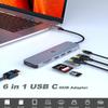 USB C Hub,TOTU 6-in-1 USB-C Docking Station Enabling 4K Visuals via HDMI USB 3.0/2.0 Ports, SD/TF Card Reader, Expansive Dual Monitor Capability While Integrating Lightning-Fast File Transfers view 2