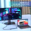 USB C Hub,TOTU 6-in-1 USB-C Docking Station Enabling 4K Visuals via HDMI USB 3.0/2.0 Ports, SD/TF Card Reader, Expansive Dual Monitor Capability While Integrating Lightning-Fast File Transfers view 4