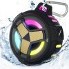 EBODA Waterproof Bluetooth Speaker, Shower Wireless Speaker, IP67 Waterproof, LED Light, Floating, Portable Speakers for Travel, Pool, Beach, Kayak, Gifts for Men-Black Golden Special Edition view 1