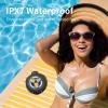 EBODA Waterproof Bluetooth Speaker, Shower Wireless Speaker, IP67 Waterproof, LED Light, Floating, Portable Speakers for Travel, Pool, Beach, Kayak, Gifts for Men-Black Golden Special Edition view 2