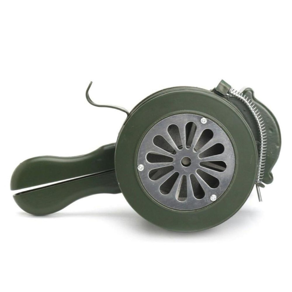 IINCOOY Hand Crank Siren Horn 110dB Manual Operated Metal Alarm Air Raid Emergency Safety (Color : Green)