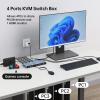 MT-VIKI 4K@120Hz/144Hz USB 3.0 HDMI KVM Switch 4 Port 8K@60Hz, Aluminum KVM Switch HDMI 2.1, HDR for Games (4 USB 3.0 Cable Included) view 2