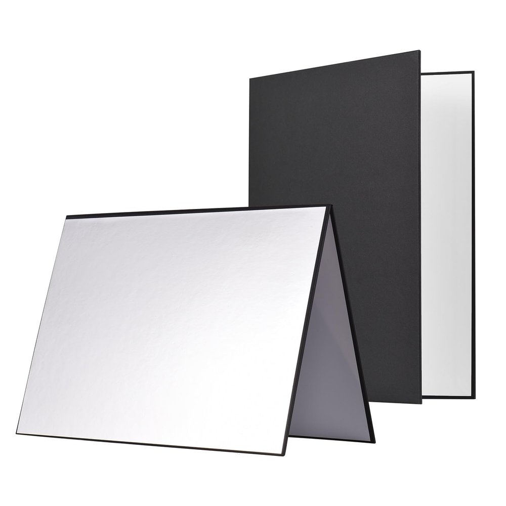 Andoer 4 in 1 Photography Reflector Cardboard, light diffuser Folding Light Diffuser Board for Still Life Multi-functional Photography Reflector Cardboard Foldable Photography Reflector Diffuser Board