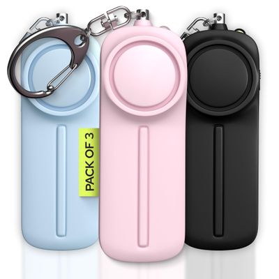 Weten Personal Safety Alarm Keychain - 3 Pack 130dB Siren, LED Light, Panic Pin  Compact Self-Defense Device and Emergency Whistle Alternative for Women, College, Travel, and Night Walk Protection