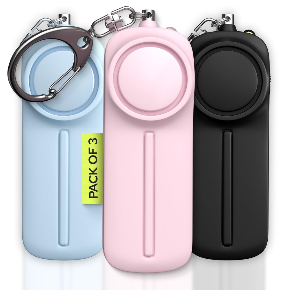Weten Personal Safety Alarm Keychain - 3 Pack 130dB Siren, LED Light, Panic Pin  Compact Self-Defense Device and Emergency Whistle Alternative for Women, College, Travel, and Night Walk Protection