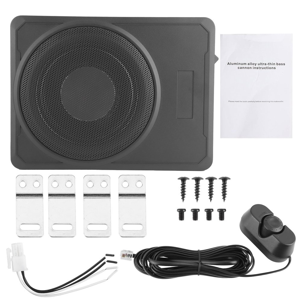 10in 12V 800W Car Subwoofer Slim Amplifier Bass Enclosure Speaker Under Seat Audio Device