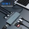 10 in 1 USB C Hub, Tymyp Adapter Hub with 4K HDMI, USB 3.0 x 2, USB-C 3.0 Data, USB 2.0 x 2, 100W PD Charging, SD/TF Card Reader, 3.5mm Audio Jack Compatible with Laptop, iPad view 4