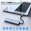 Tymyp USB C Hub, 6 in 1 with 4K HDMI Output, 100W PD Charging, 2 x USB 3.0, SD/Micro SD Card Reader, Compatible for USB C Laptops Dell XPS/HP/Surface and Other Type C Devices view 3