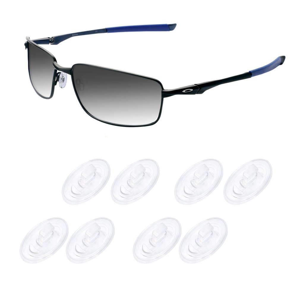 Acefrog 4 Pairs Upgraded Nose Pads for Oakley Whisker, WireTap, Half Wire 2.0, Crosshair 2.0, Square Wire 3.0; for Maui Jim Eyeglass Sunglass, Push-in Nose Piece Replacement, Anti-Slip, Clear