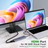 Tymyp 7 in 1 USB C HUB, Laptop Hub Adapter with HDMI Output, 100W Charging, 3 x USB 3.0 Ports, SD/TF Card Reader, Compatible for USB C Laptops Dell XPS/HP/Surface and Other Type C Devices view 4