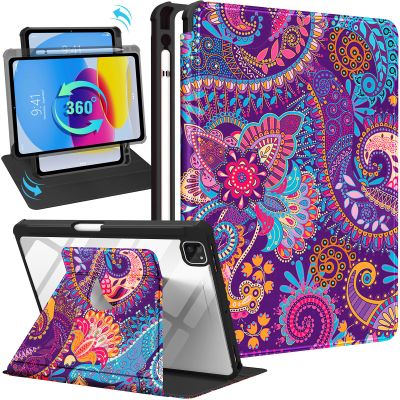 Uppuppy for iPad Pro 12.9 Case Folio Cover with Pencil Holder Women Cute Girls Girly Aesthetic Pretty Kawaii Unique Colorful Rotating Stand for Apple iPad Pro 12.9 Inch Cases 2022/2021/2020/2018