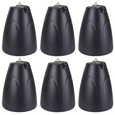 Rockville PEN-65T Black 6.5" 70V Pendant Speaker for Restaurants, 6-Pack