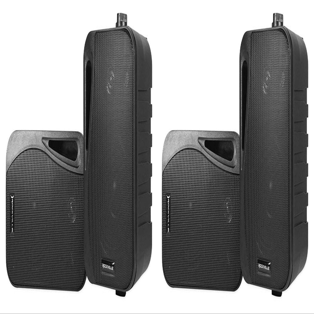 Rockville HP4S BK 4 in 360W Peak/ 120W RMS Outdoor/Indoor Speakers, Swivel Wall Mount, IPX44 Weather Resistant, High-Fidelity Sound, for Home Theater and Patio Use, 4-Piece