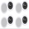 Rockville HC655 6.5" in-Ceiling Home Theater Speakers, 500-Watt Peak 80-Watt RMS per Speaker, 8 Ohm, Polypropylene Cone, Fixed 0.5 in Mylar Dome Tweeter, Paintable Grills, 4-Pair 8-Piece view 1