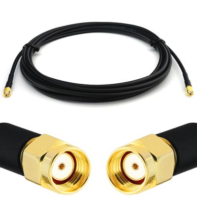 RANGEFUL RP-SMA Male Extension Cable 10m / 32.8ft  RG58 Low Loss 10 Meter Coax Lead (50 Ohm)