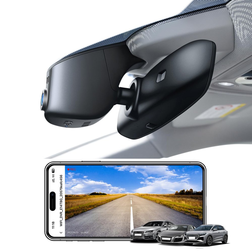 Mangoal 4K Dash Cam fit for Audi (Model A Black) 2019-2026 A4 A6 Allroad A3 A5 Q5 S4 S6 Q7 A8 S8 TT A7 S5 Q3 S3 S7 RS3 RS5 RS6 e-tron, OEM Look, UHD 2160P Video, WiFi & App, GPS, 64GB Card