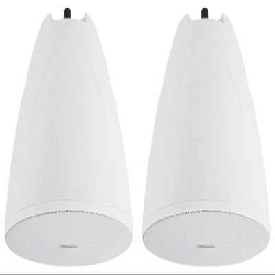Rockville PEN-65T White 6.5" 70V/100V/8-Ohm Hanging Pendant Speakers, Crisp Audio, Simple Setup, Sturdy Design, Perfect for Offices and Cafes (2 Item)