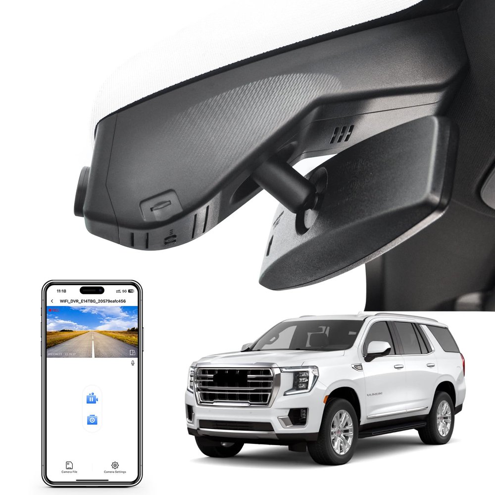 Mangoal 4K Dash Cam Custom fit for GMC Yukon, Yukon XL 2021-2022 (Model B), SLE SLT AT4 Denali, Integrated OEM Look, UHD 2160P Video, WiFi & App, G-Sensor, Loop Recording, Easy to Install, 64GB Card